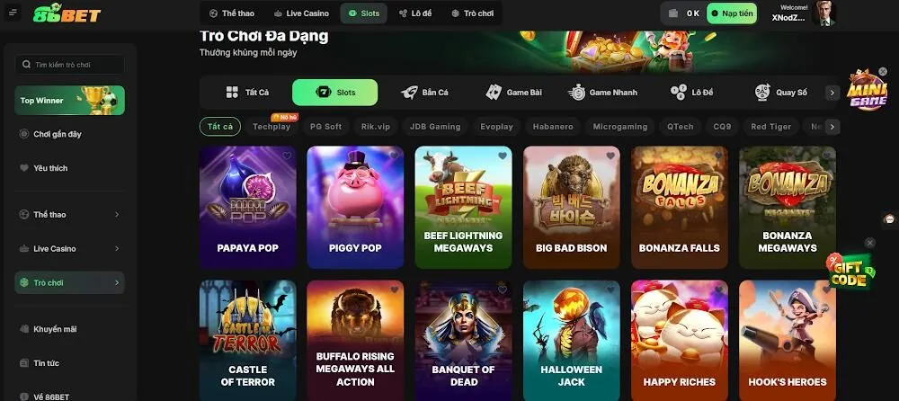 TPG Slots 86bet: Hòa Mình Vào Thế Giới Nổ Hũ Đổi Thưởng